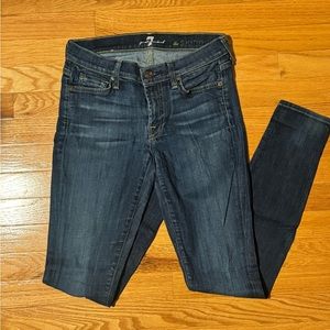 7forAllMankind size 27 “the skinny” blue jeans